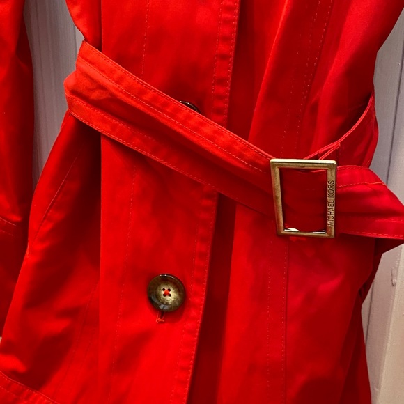 Michael Kors Bold Red Trench Coat, Size XS - Picture 6 of 14